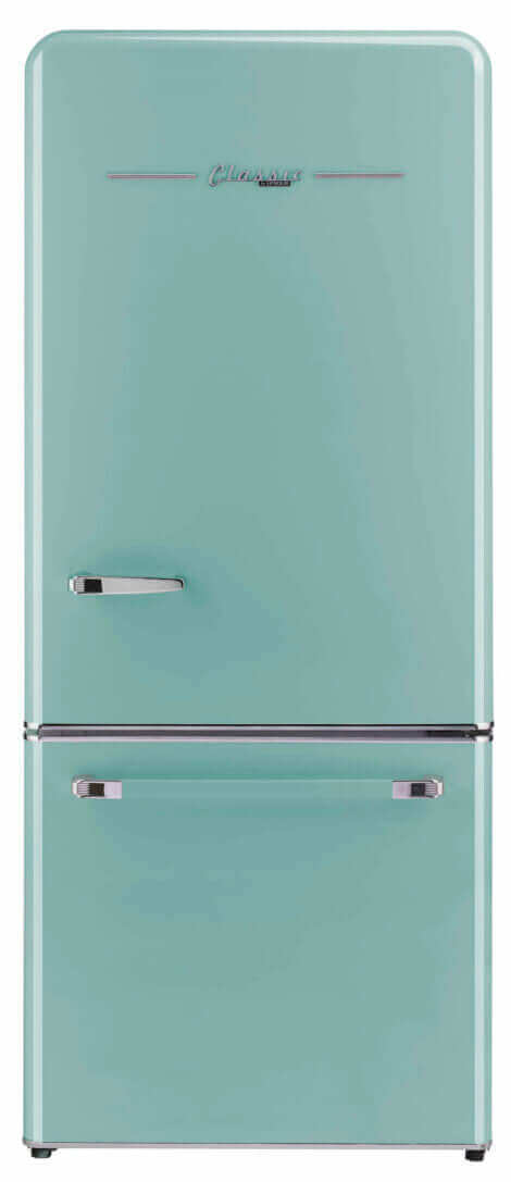 Unique 120V 18 Cu/Ft Classic Retro Bottom Mount Refrigerator