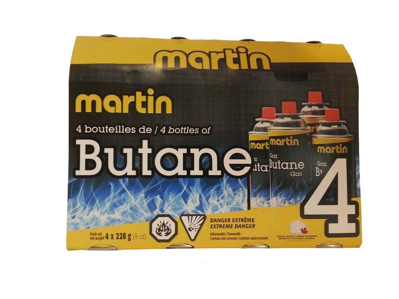 Martin 228g Butane Cartridge/Bottle 4 Pack
