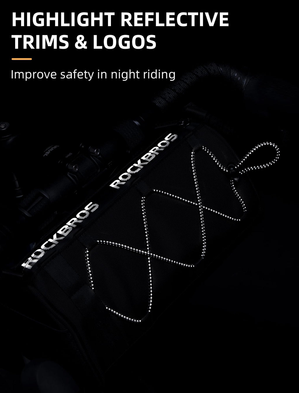 ROCKBROS 1.5L Bike Handlebar Bag - Reflective Front Handlebar Bag for MTB  Road Bikes
