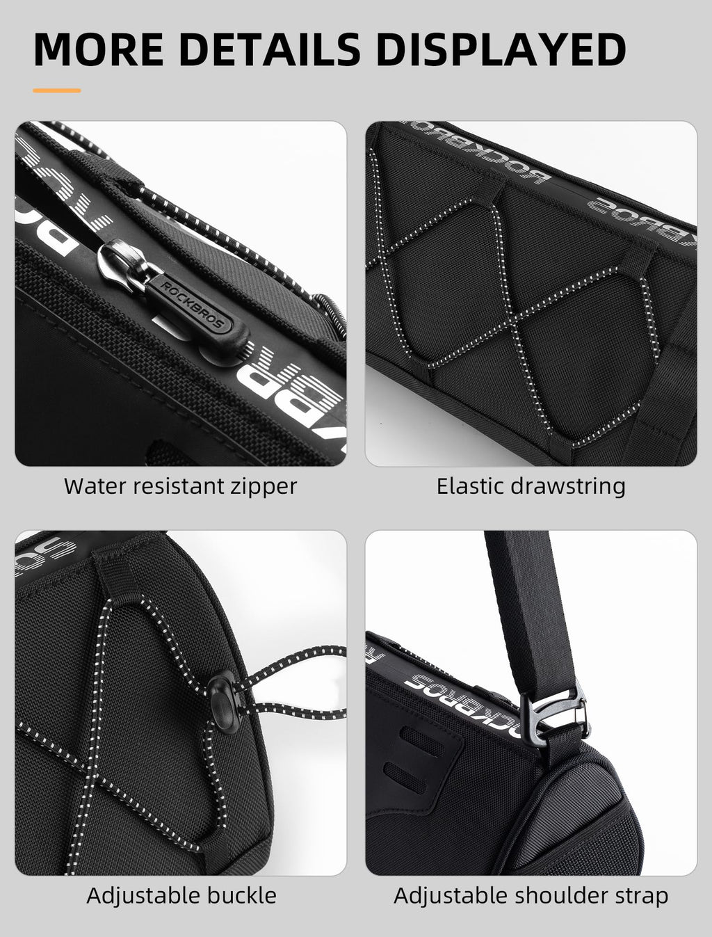 ROCKBROS 1.5L Bike Handlebar Bag - Reflective Front Handlebar Bag for MTB  Road Bikes