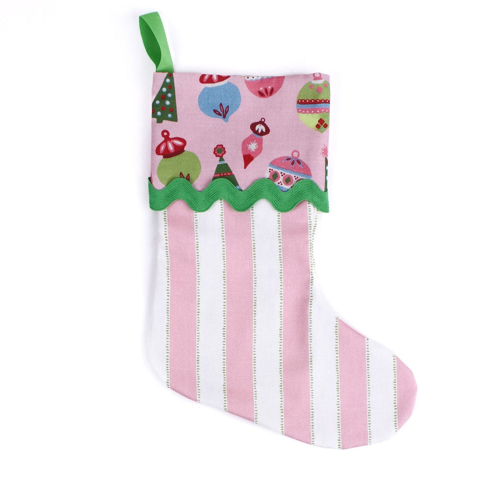 Cabana Boy Pink Christmas Stocking with Ric Rac
