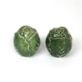 Hand-Painted Ceramic Cabbage Leaf Salt and Pepper Shakers