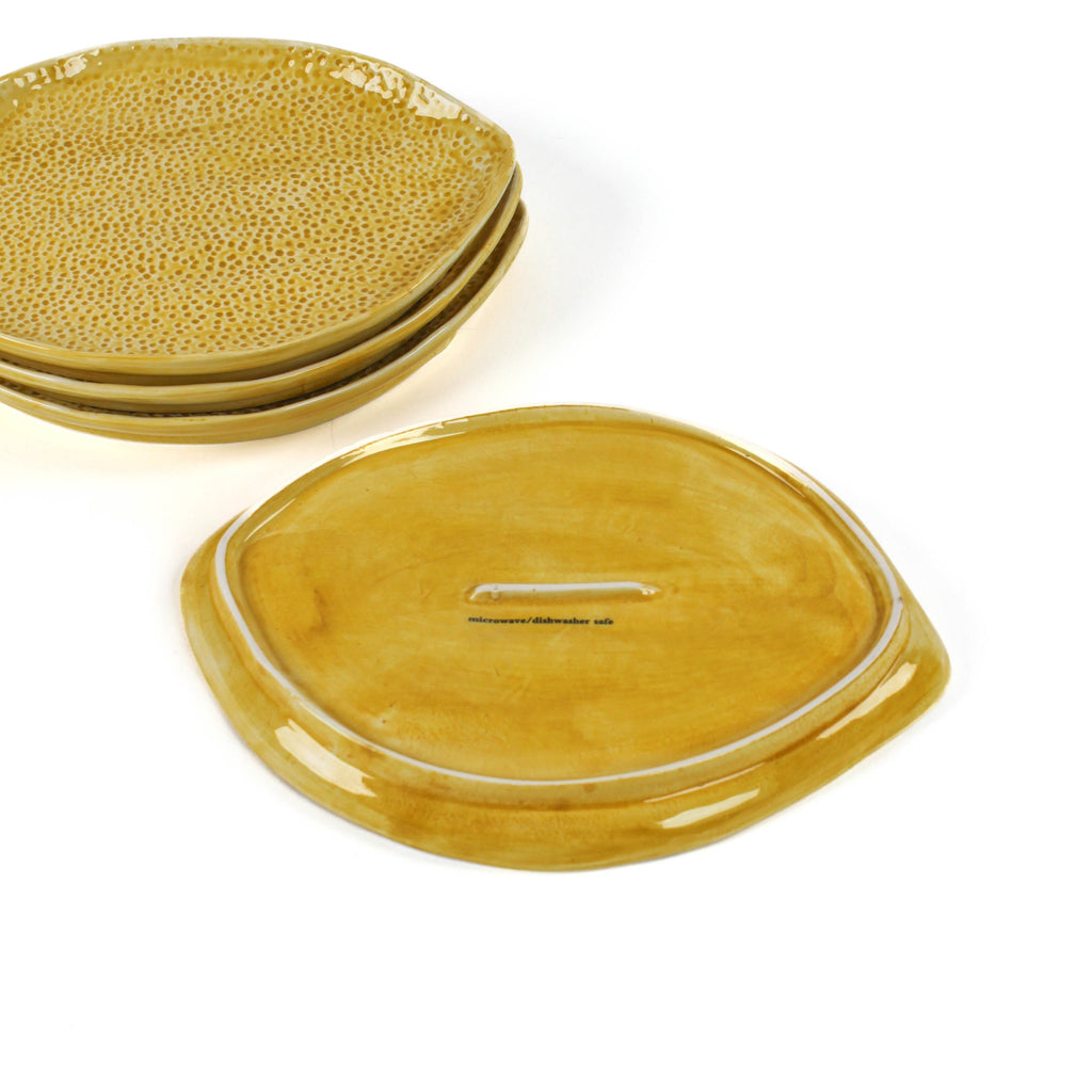 Lemon and Leaf Plates, Set of 4