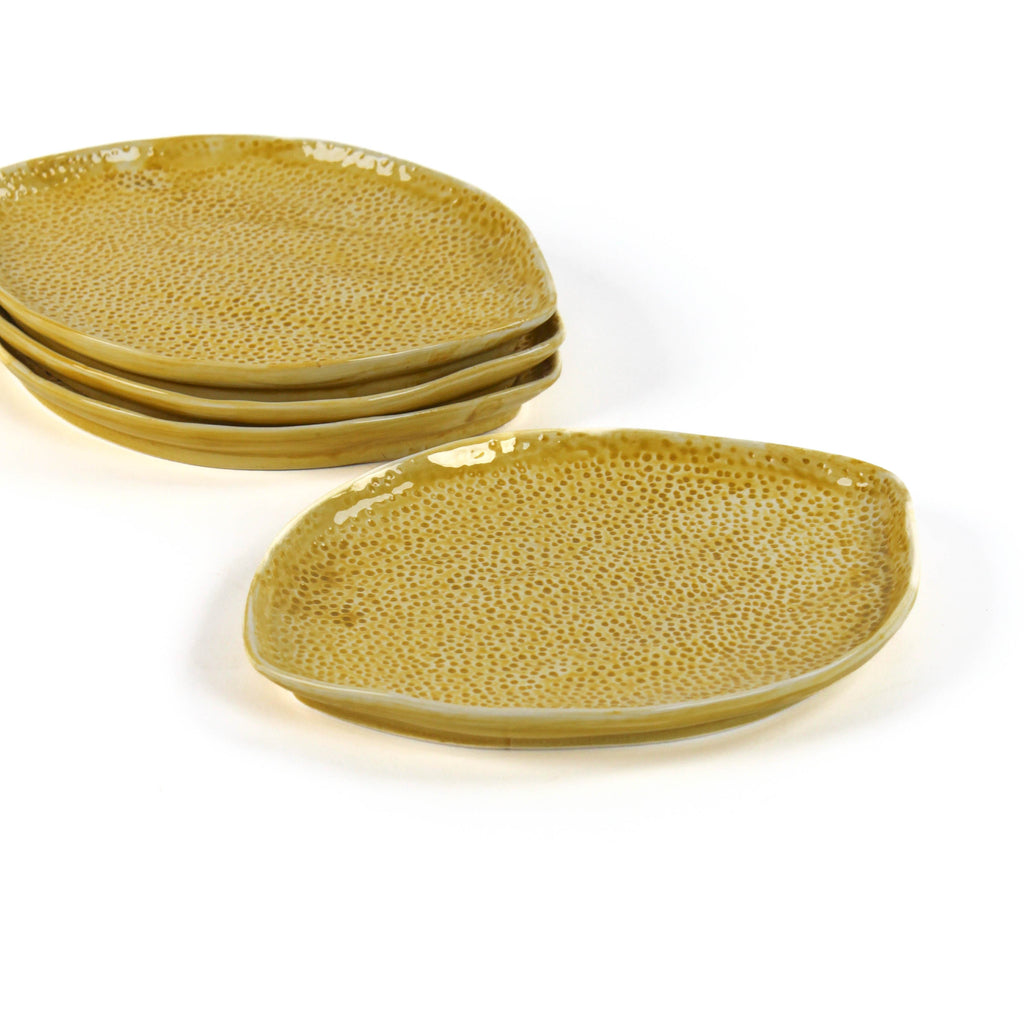 Lemon and Leaf Plates, Set of 4