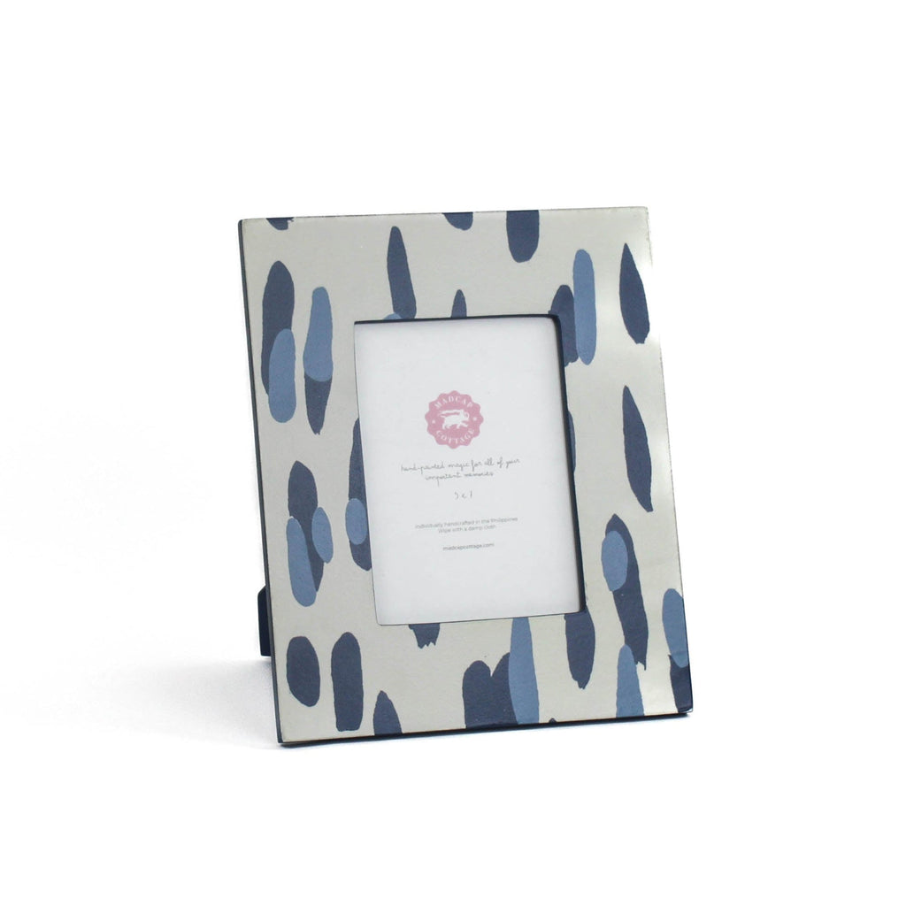Hand-Painted Patterned 5 x 7 Frame - Club House Blue Brushstroke
