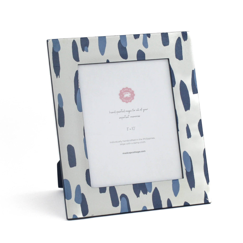Hand-Painted Patterned 8 x 10 Frame - Club House Blue Brushstroke