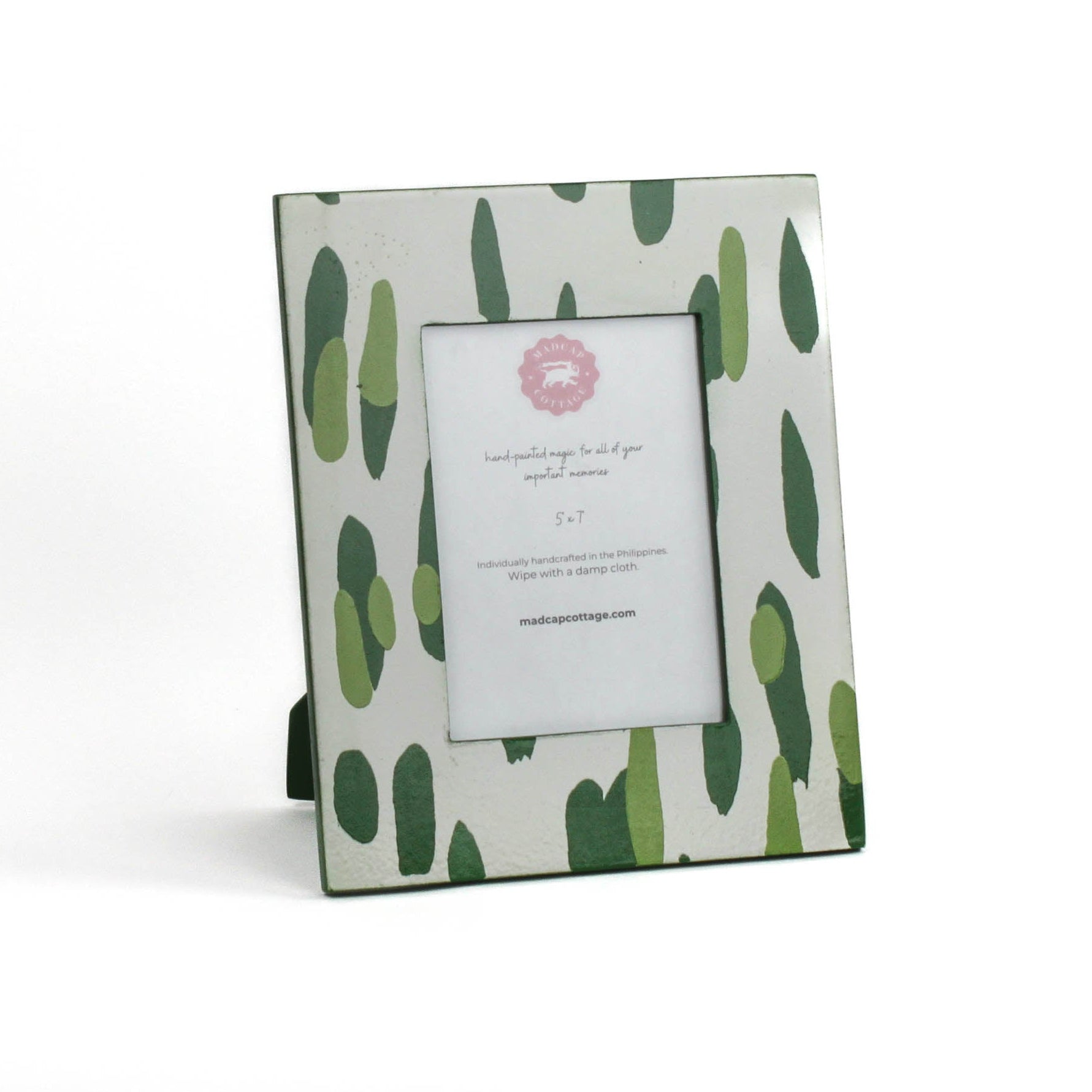 Hand-Painted Patterned 8 x 10 Frame - Club House Green Brushstroke