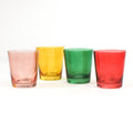 Low-Ball Colored Drinking Glasses, Set of 4