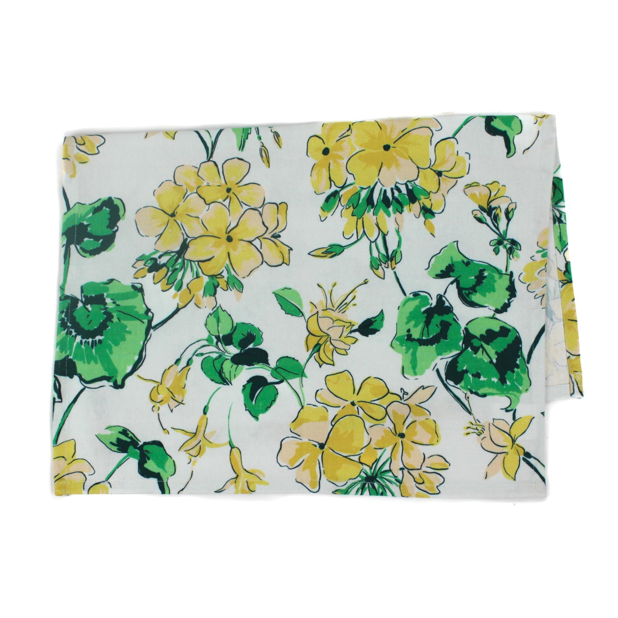 Cottage Grove Geranium Tea Towels/Dish Towels/Guest Towels - Yellow