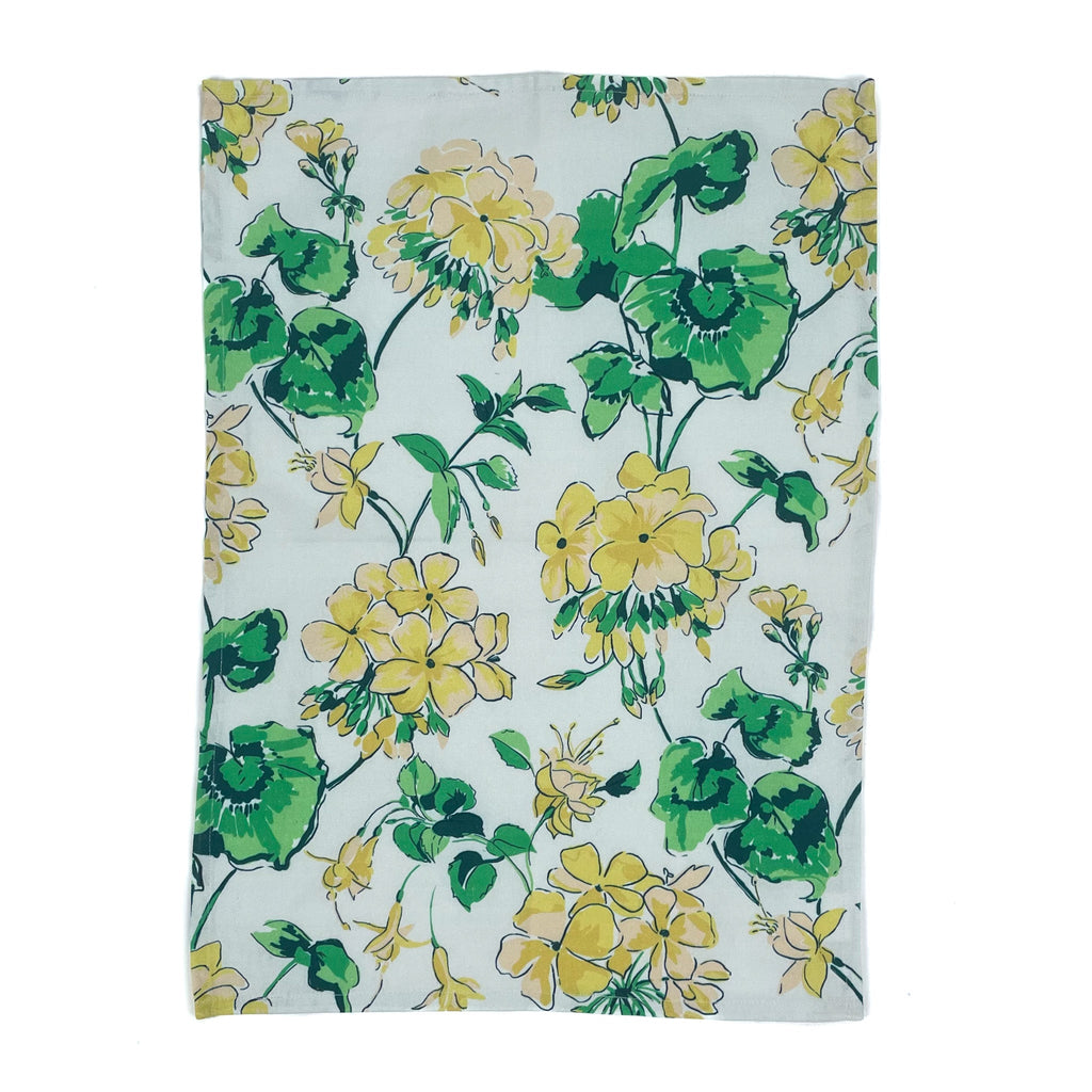 Cottage Grove Geranium Tea Towels/Dish Towels/Guest Towels - Yellow