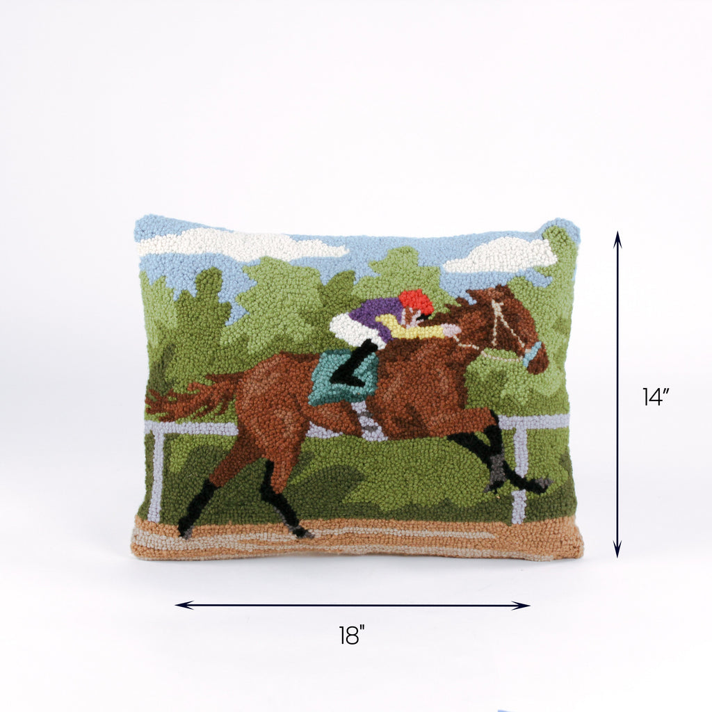 Jockey and Horse Pillow