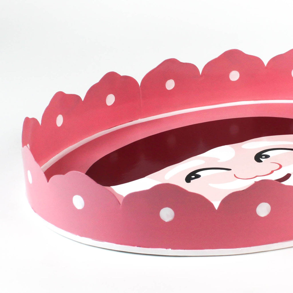 Hand-Painted Tole Metal Christmas Santa Tray