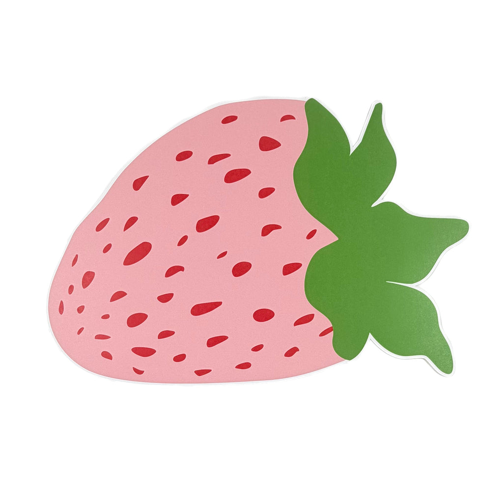 Die-Cut Pink Strawberry Paper Placemat, Set of 12