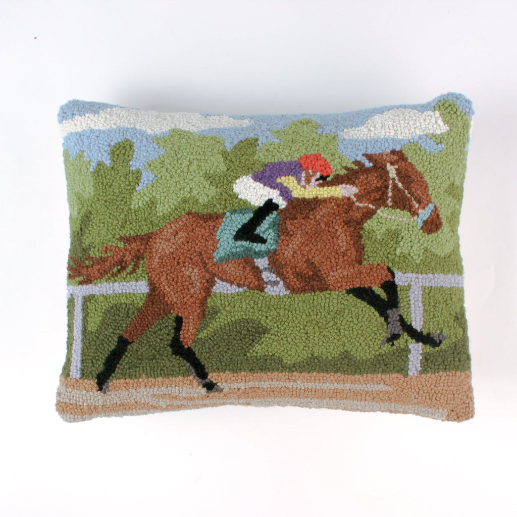 Jockey and Horse Pillow