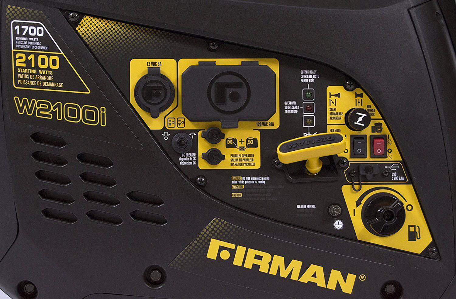 Firman 2,100/1,700W Whisper Series Gas Recoil Start Portable Generator cETL and CARB Certified With Cover