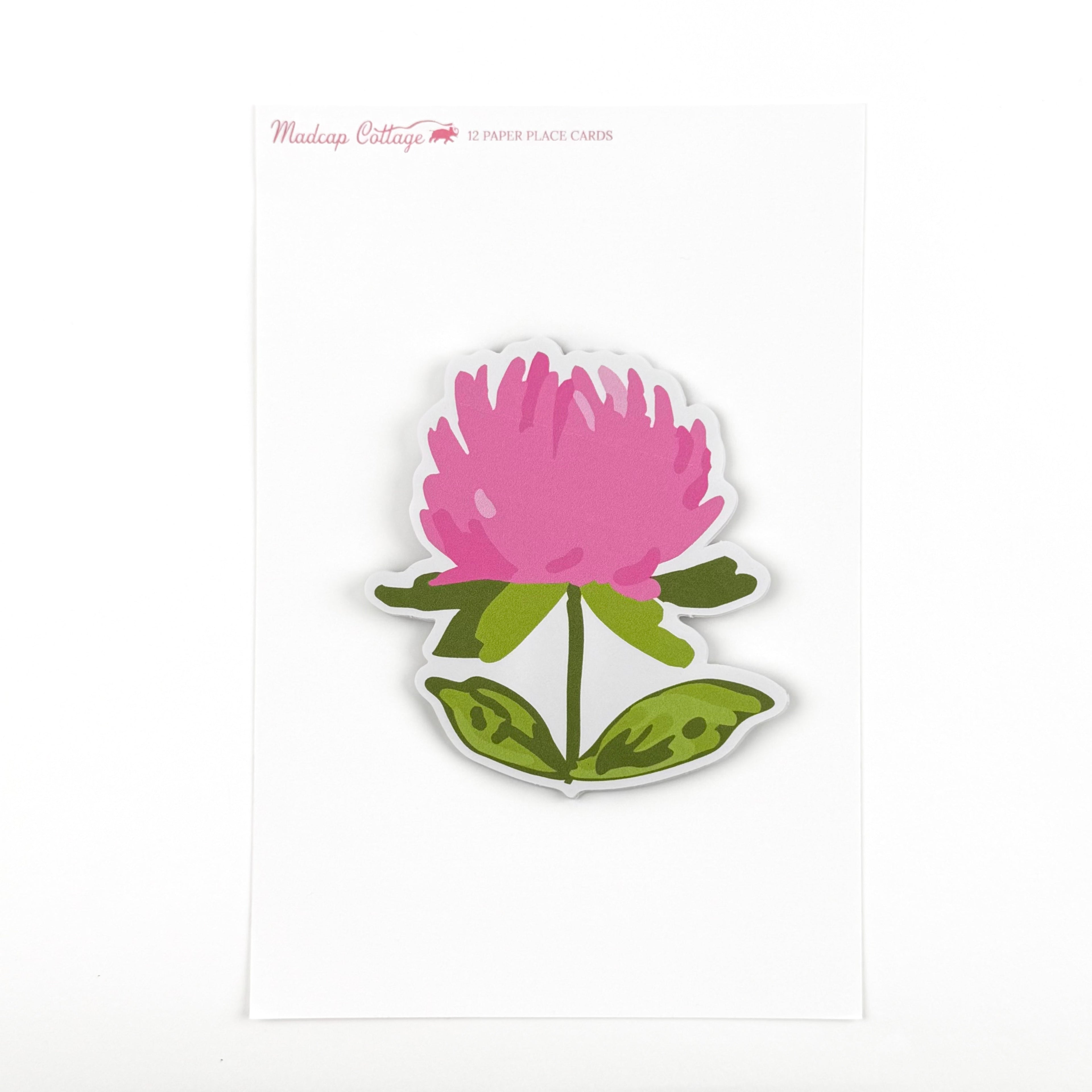 Pink Flower Place Card, Set of 12