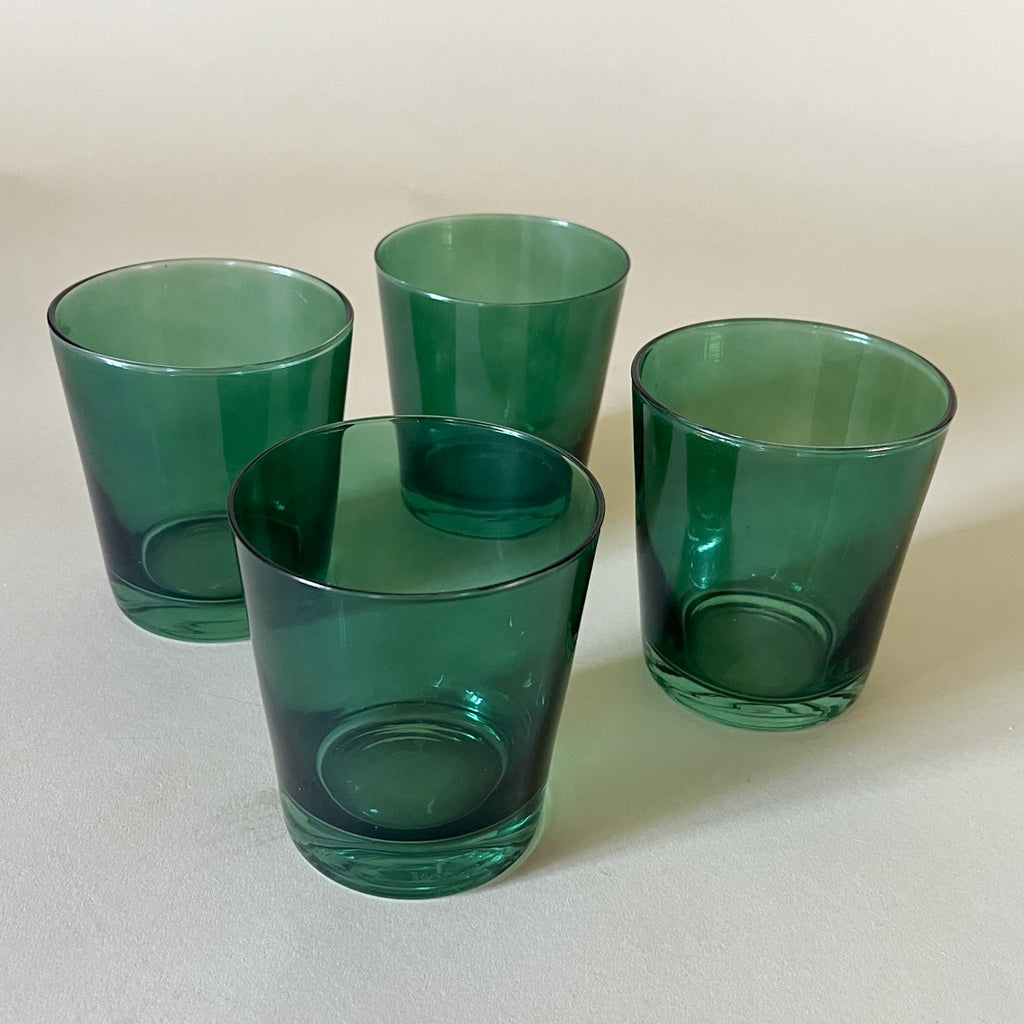 Low-Ball Colored Drinking Glasses, Set of 4