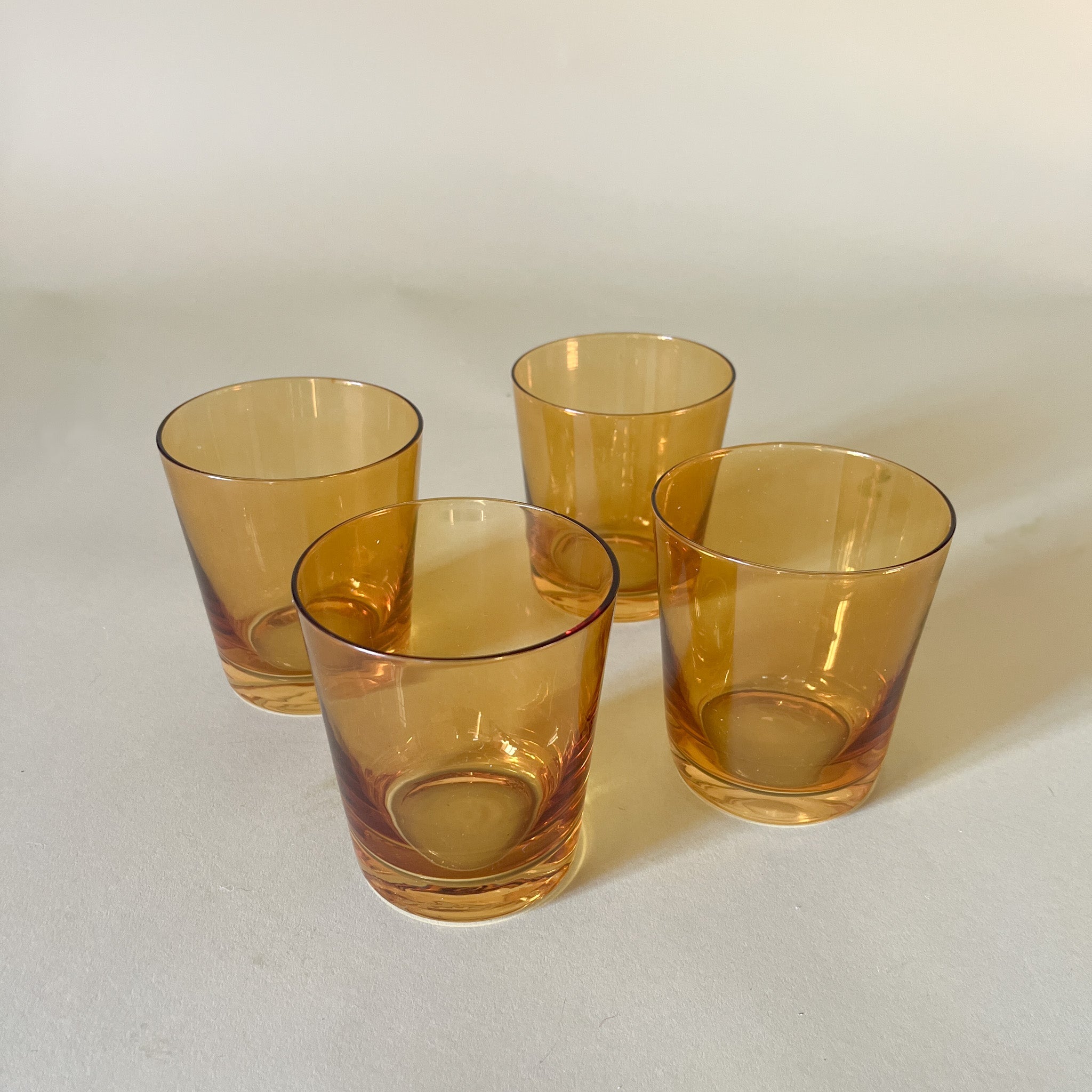 Low-Ball Colored Drinking Glasses, Set of 4