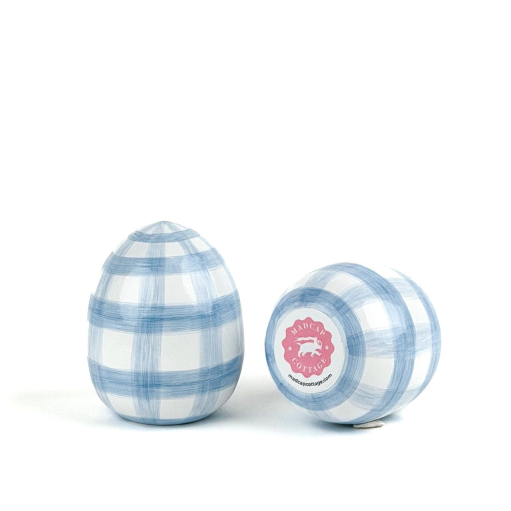 Gin Lane 4" Tole Decorative Easter Eggs, Set of 2 - Blue
