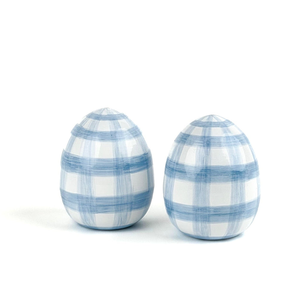 Gin Lane 4" Tole Decorative Easter Eggs, Set of 2 - Blue