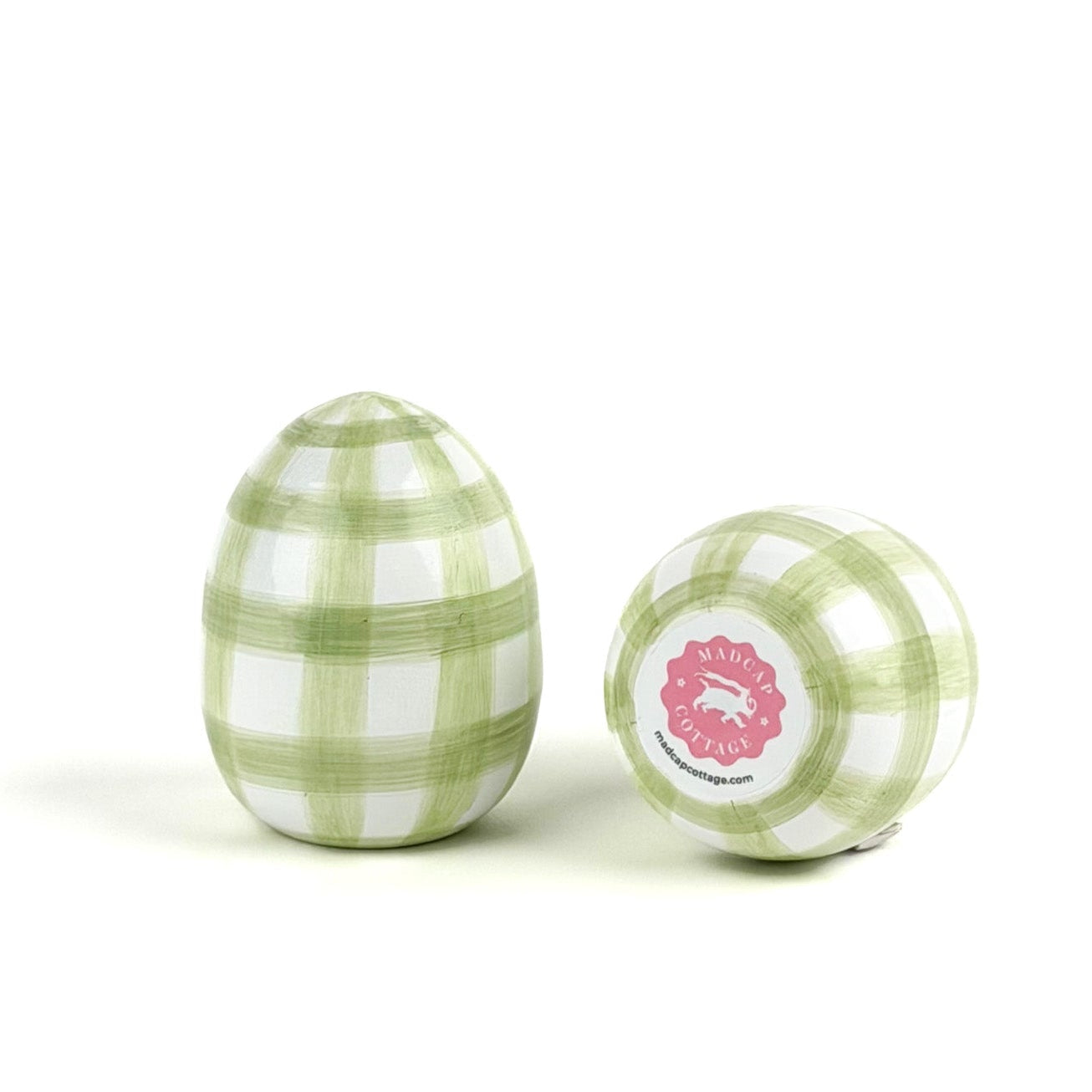 Gin Lane 4" Tole Decorative Easter Eggs, Set of 2 - Green