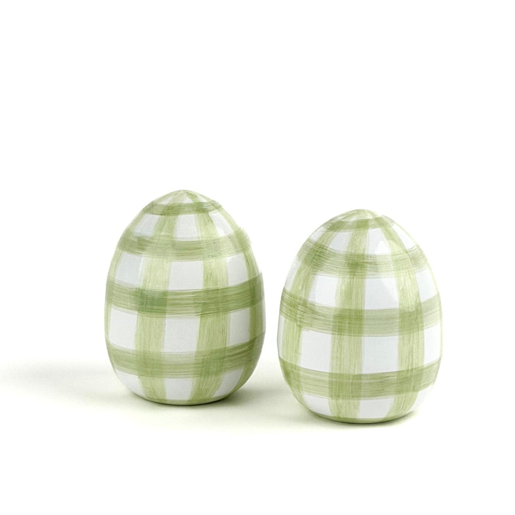 Gin Lane 4" Tole Decorative Easter Eggs, Set of 2 - Green