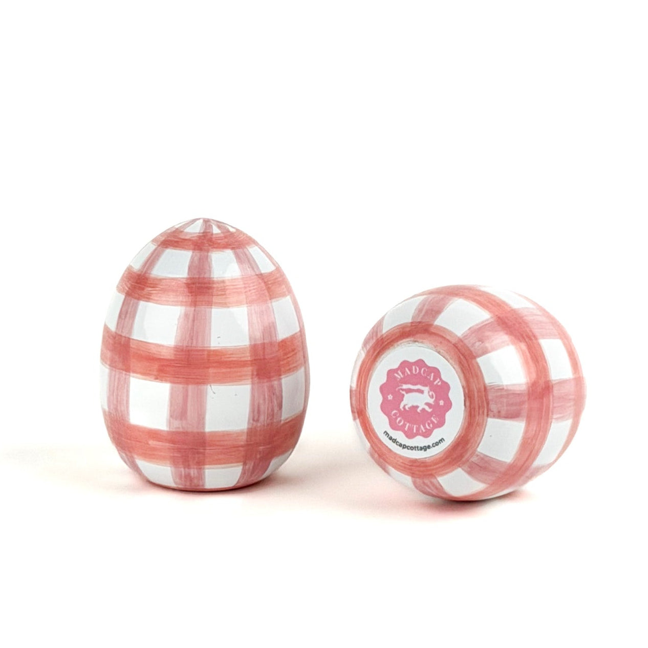 Gin Lane 4" Tole Decorative Easter Eggs, Set of 2 - Pink