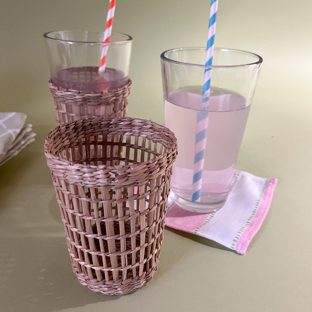 Seagrass Wrapped Glasses, Set of 4