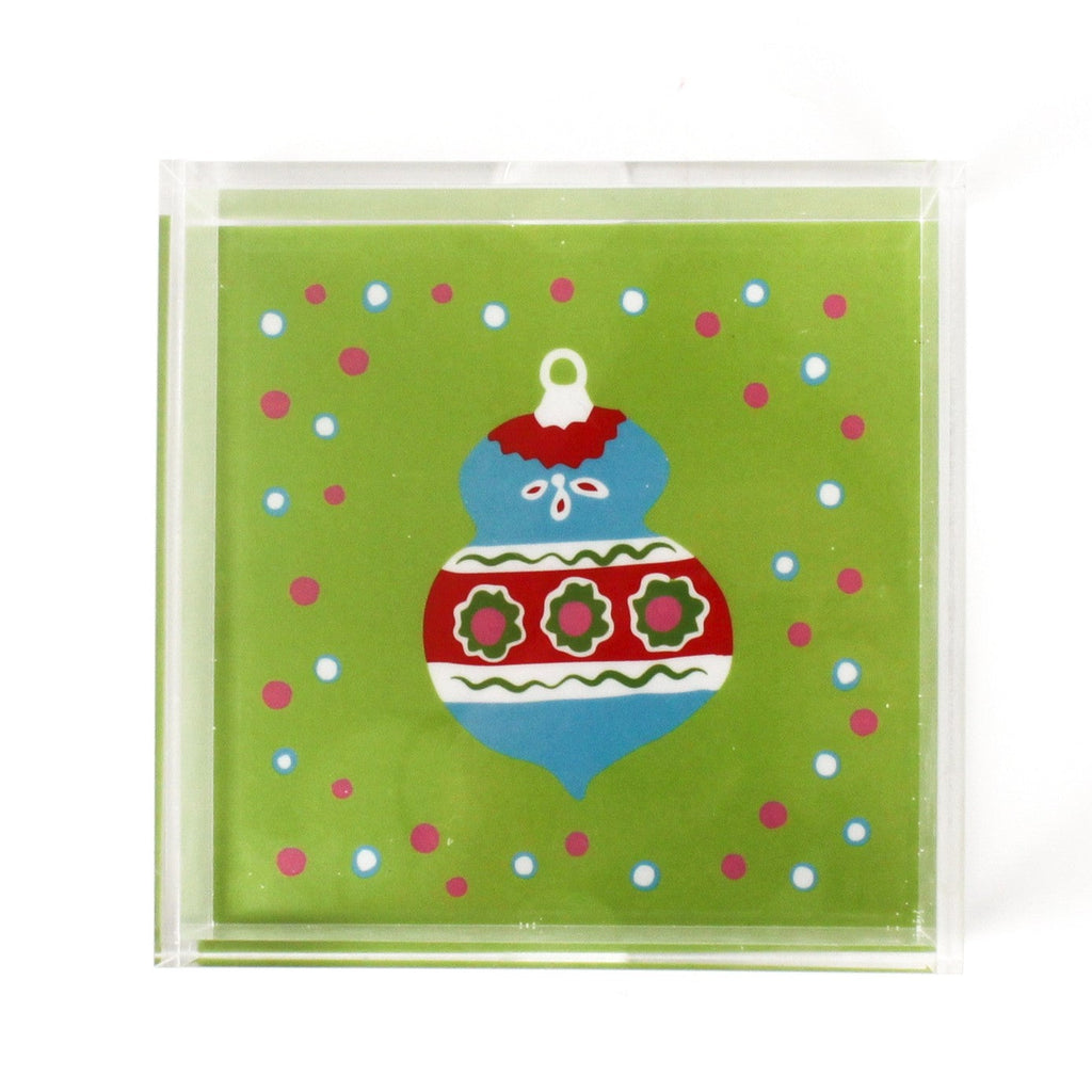 Christmas Ornament Blue Square Acrylic Trays, 3 Sizes