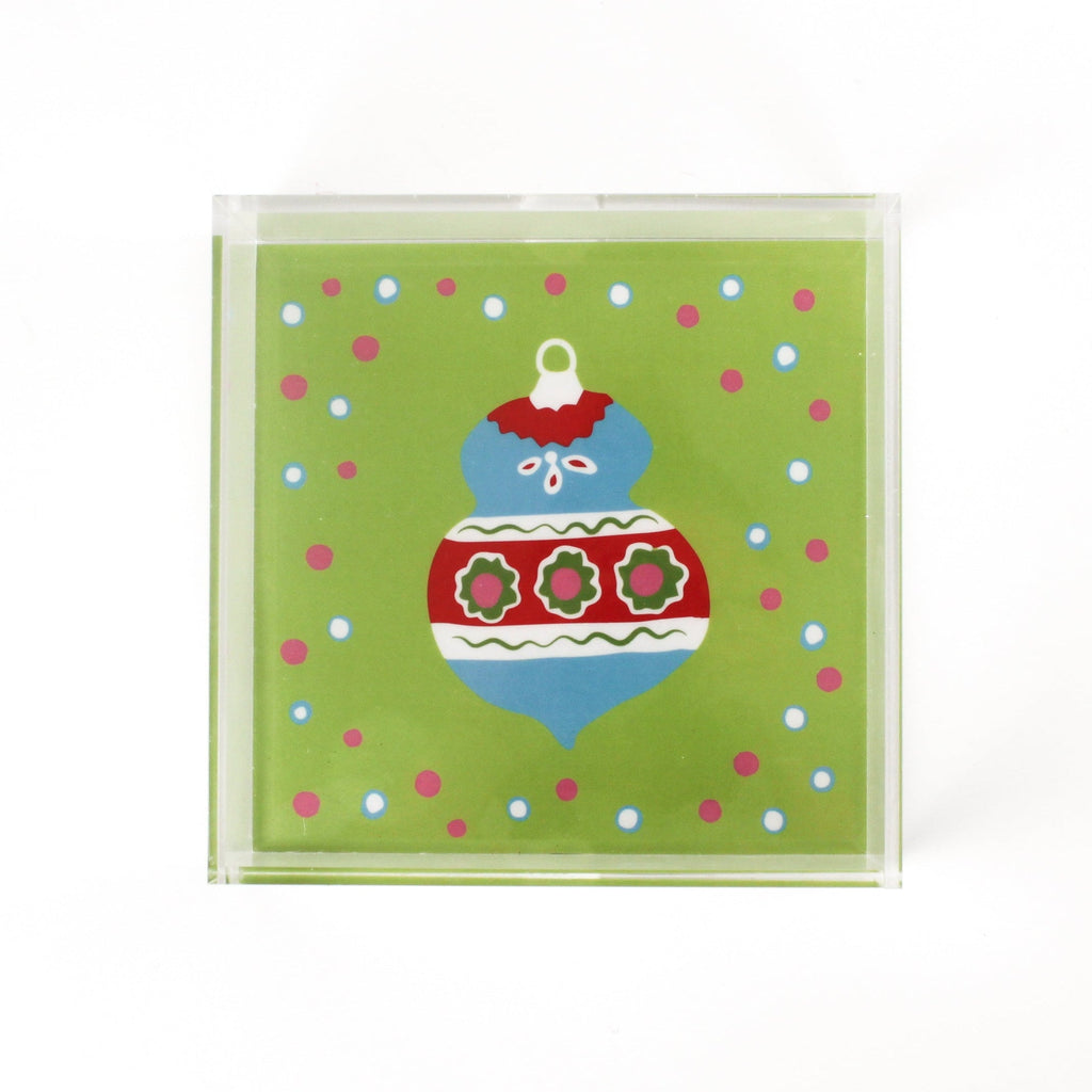 Christmas Ornament Blue Square Acrylic Trays, 3 Sizes