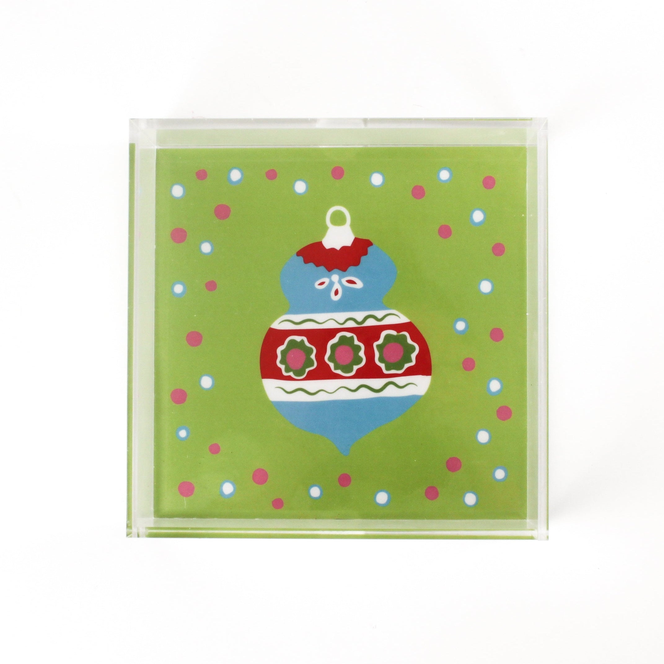 Christmas Ornament Blue Square Acrylic Trays, 3 Sizes