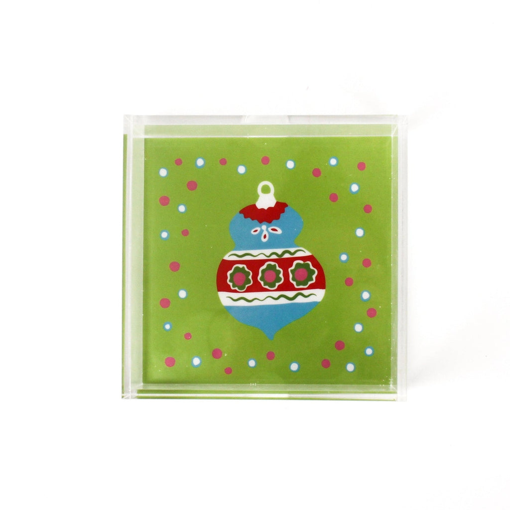 Christmas Ornament Blue Square Acrylic Trays, 3 Sizes