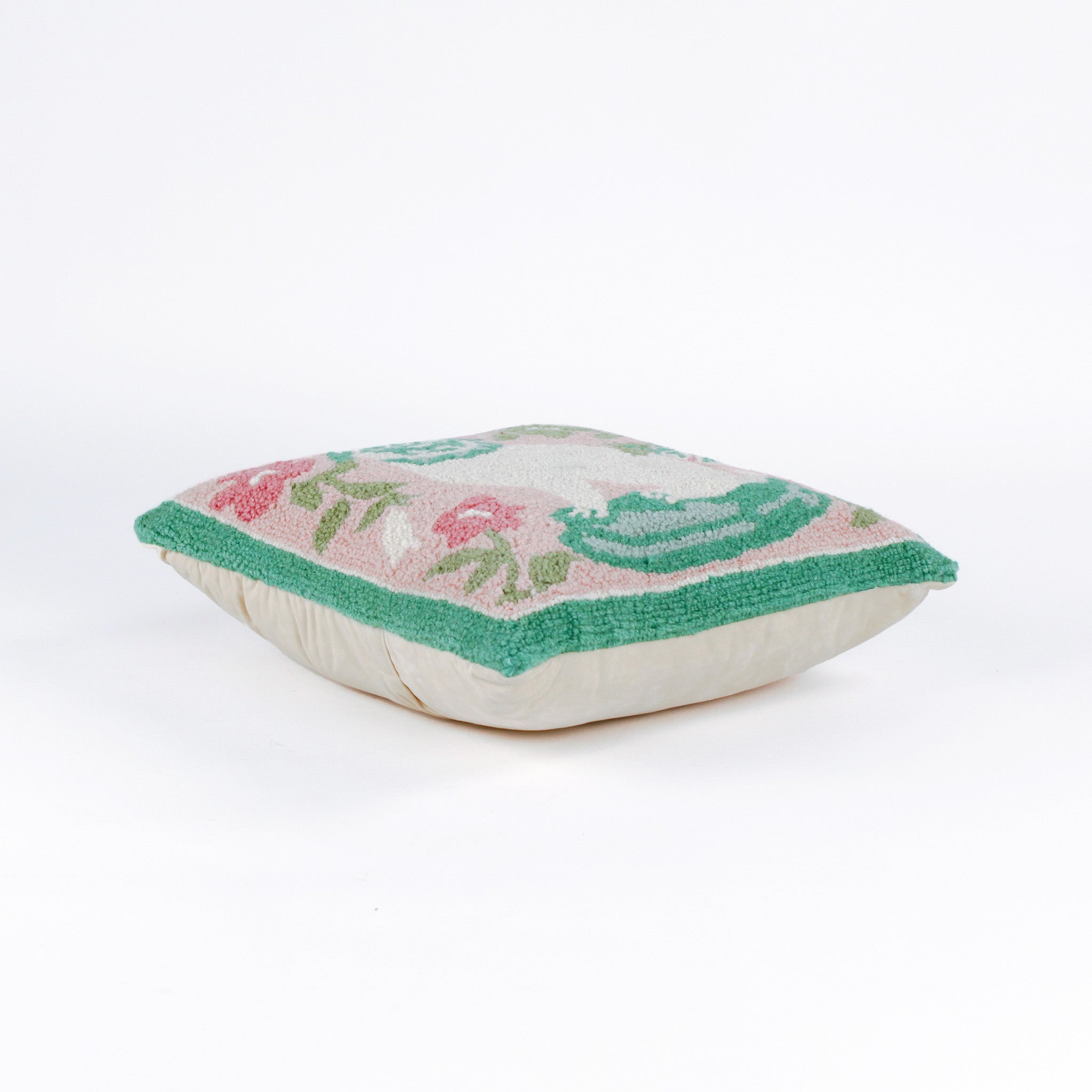 Pug with Flowers Pillow