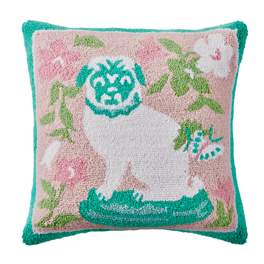 Pug with Flowers Pillow