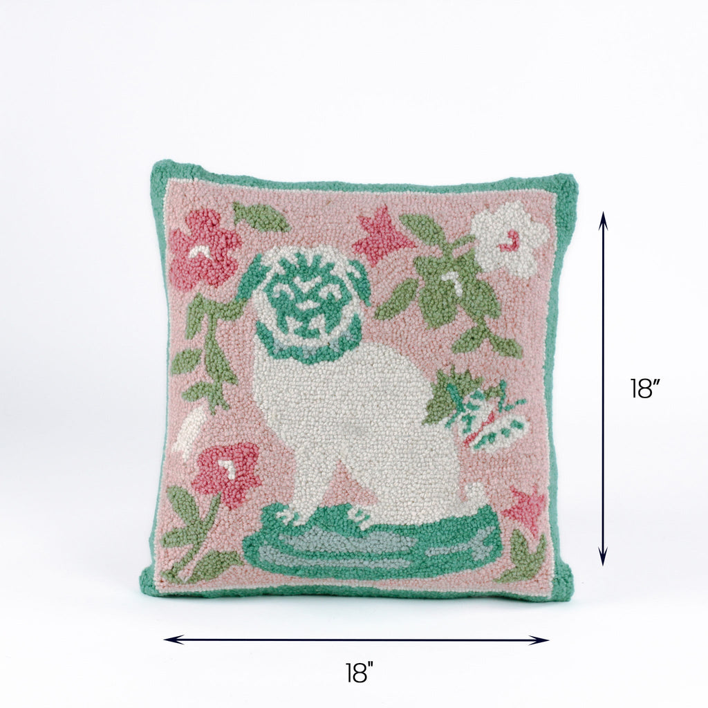 Pug with Flowers Pillow