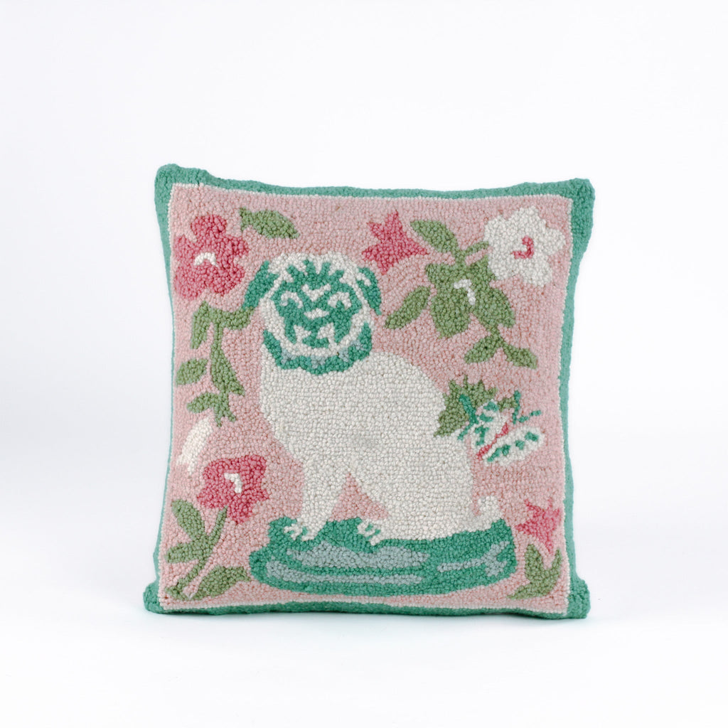Pug with Flowers Pillow