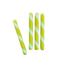 Lime Green and Blue Candy Stripe Taper Candles, Set of 4