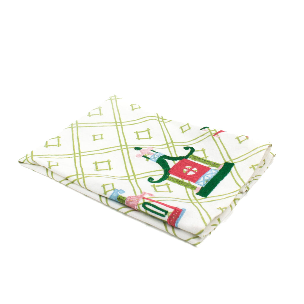 Pagoda Trio Chinoiserie Tea Towel/Dish Towel/Guest Towel