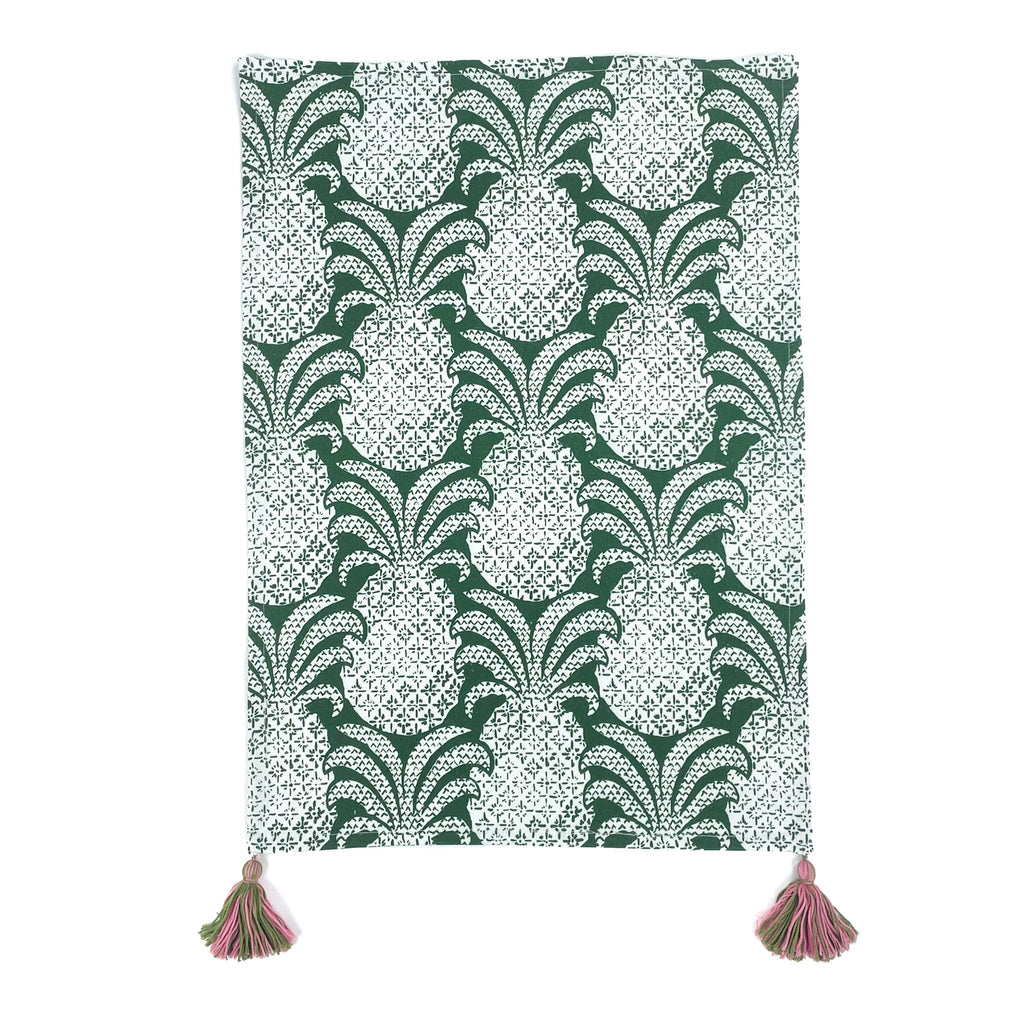 Round Hill Pineapple Tea Towels/Dish Towels/Guest Towels - Green