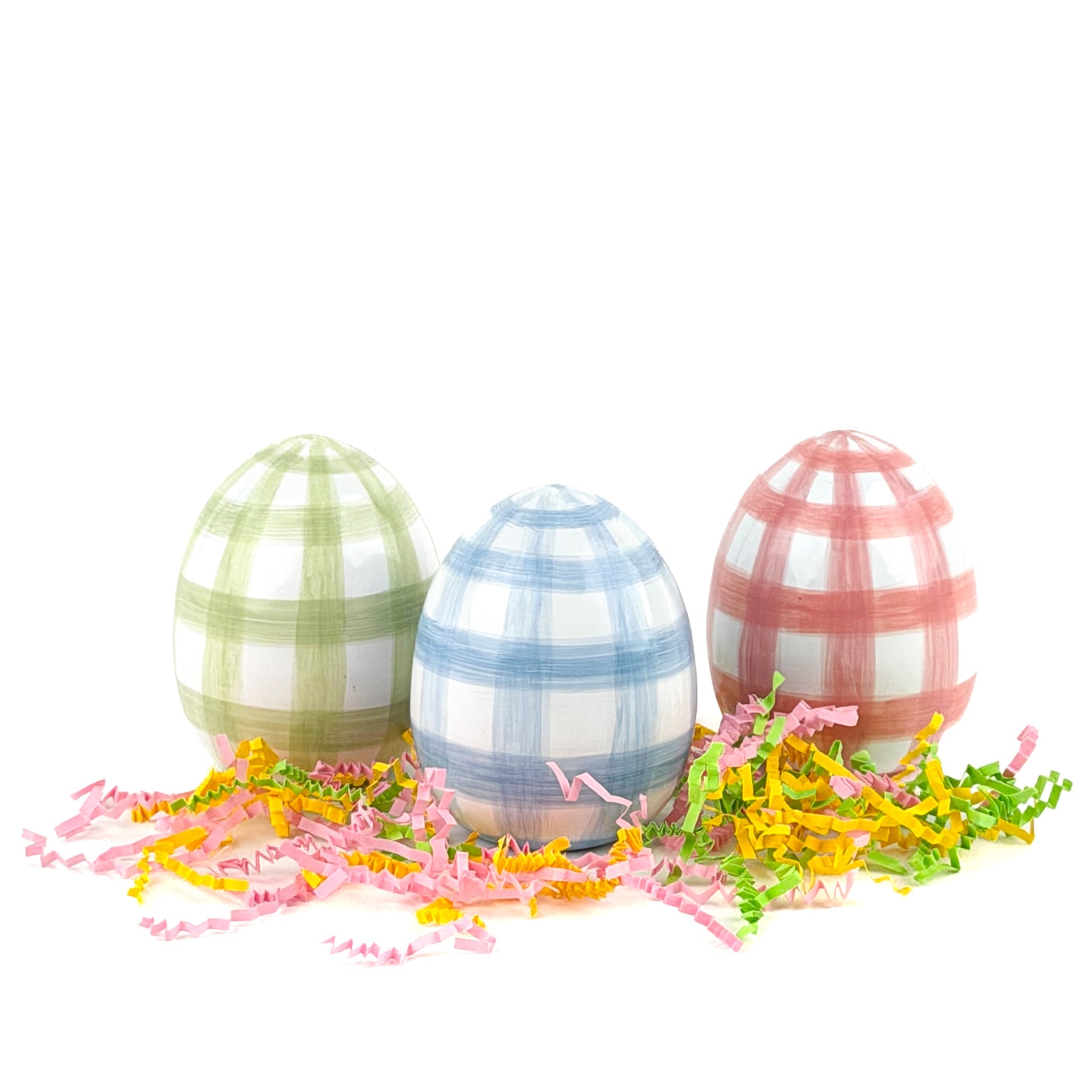 Gin Lane 4" Tole Decorative Easter Eggs, Set of 2 - Blue