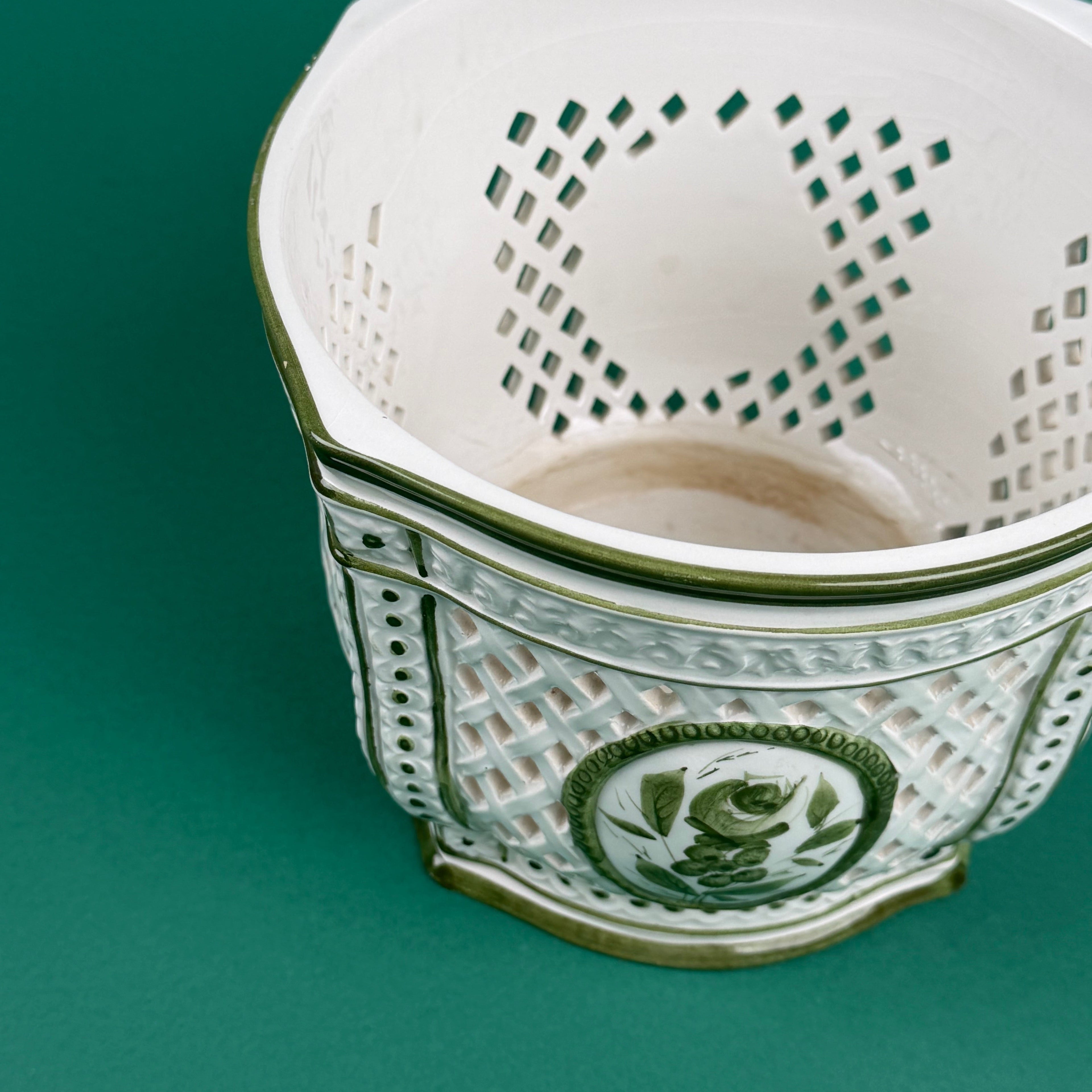 Vintage Green Ceramic Candy Jar