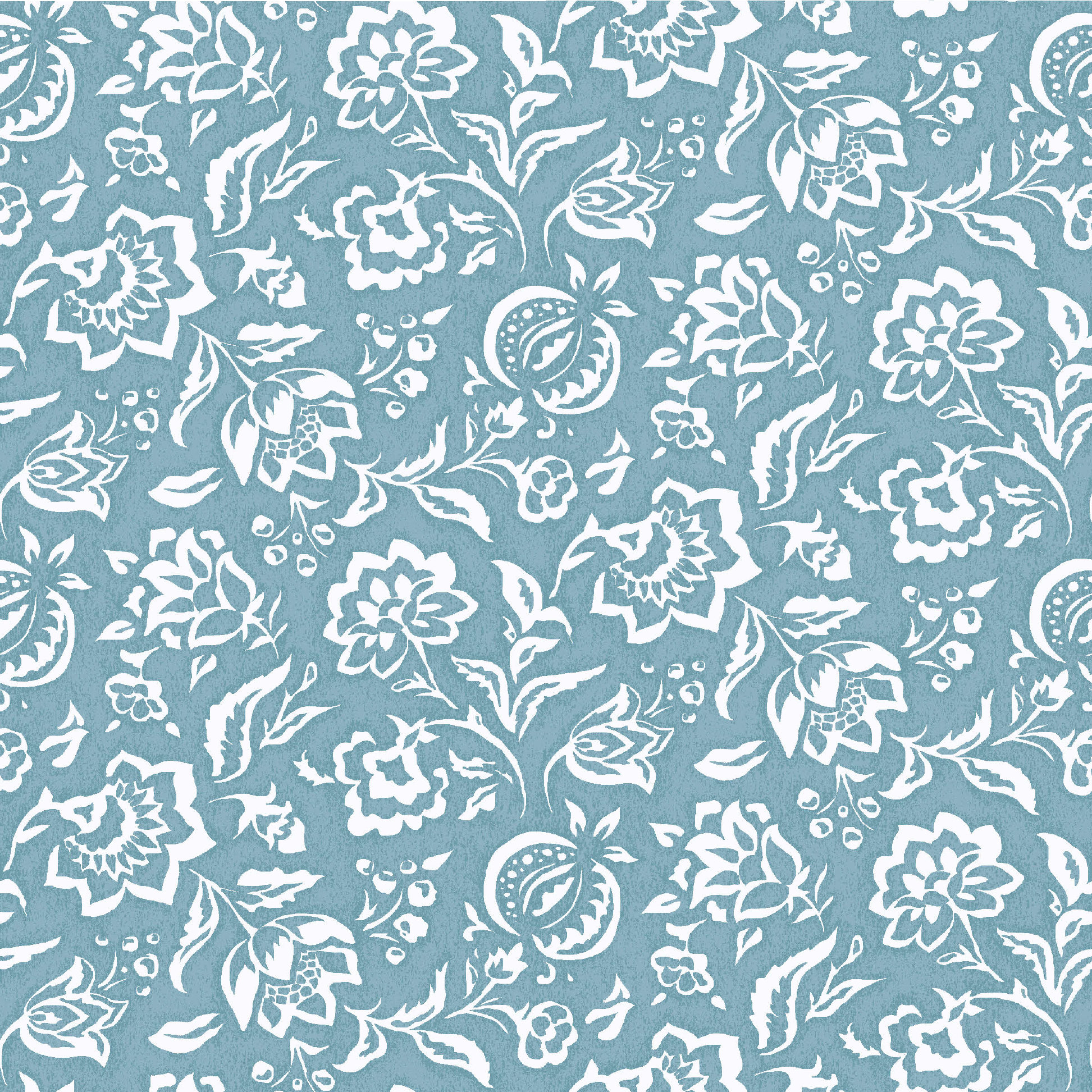 Hampton Court Large Fabric - Delft Blue