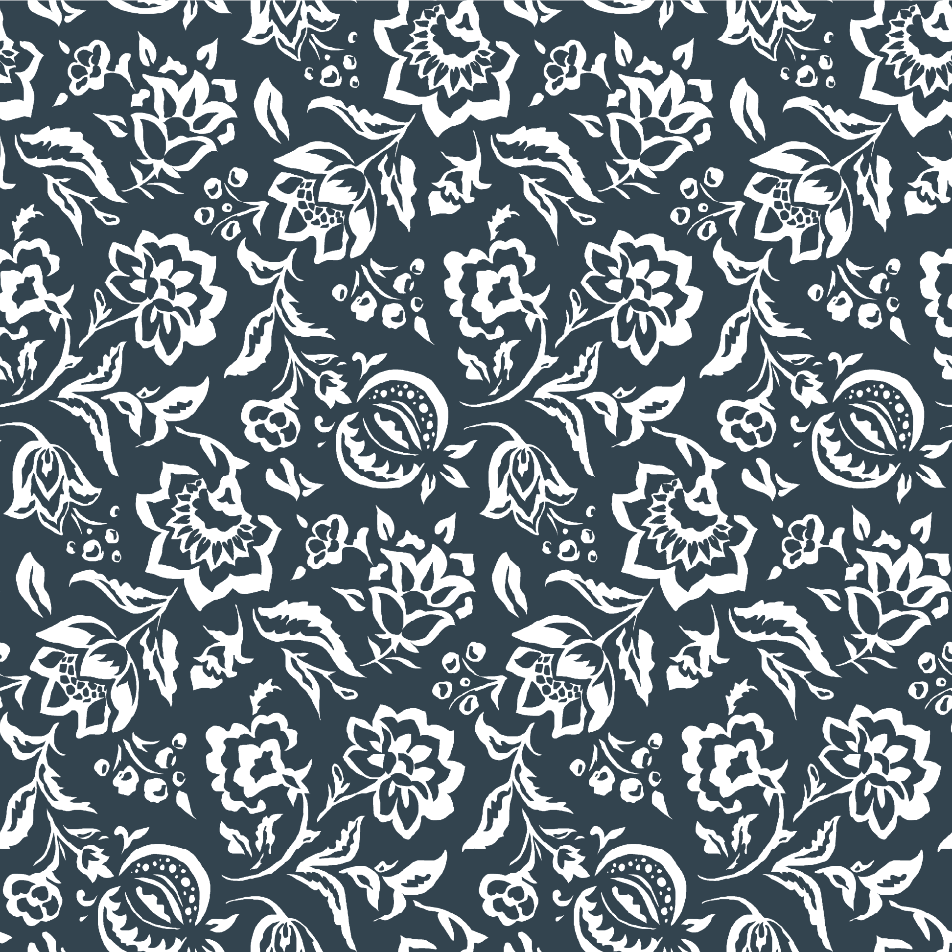 Hampton Court Fabric - Navy Blue