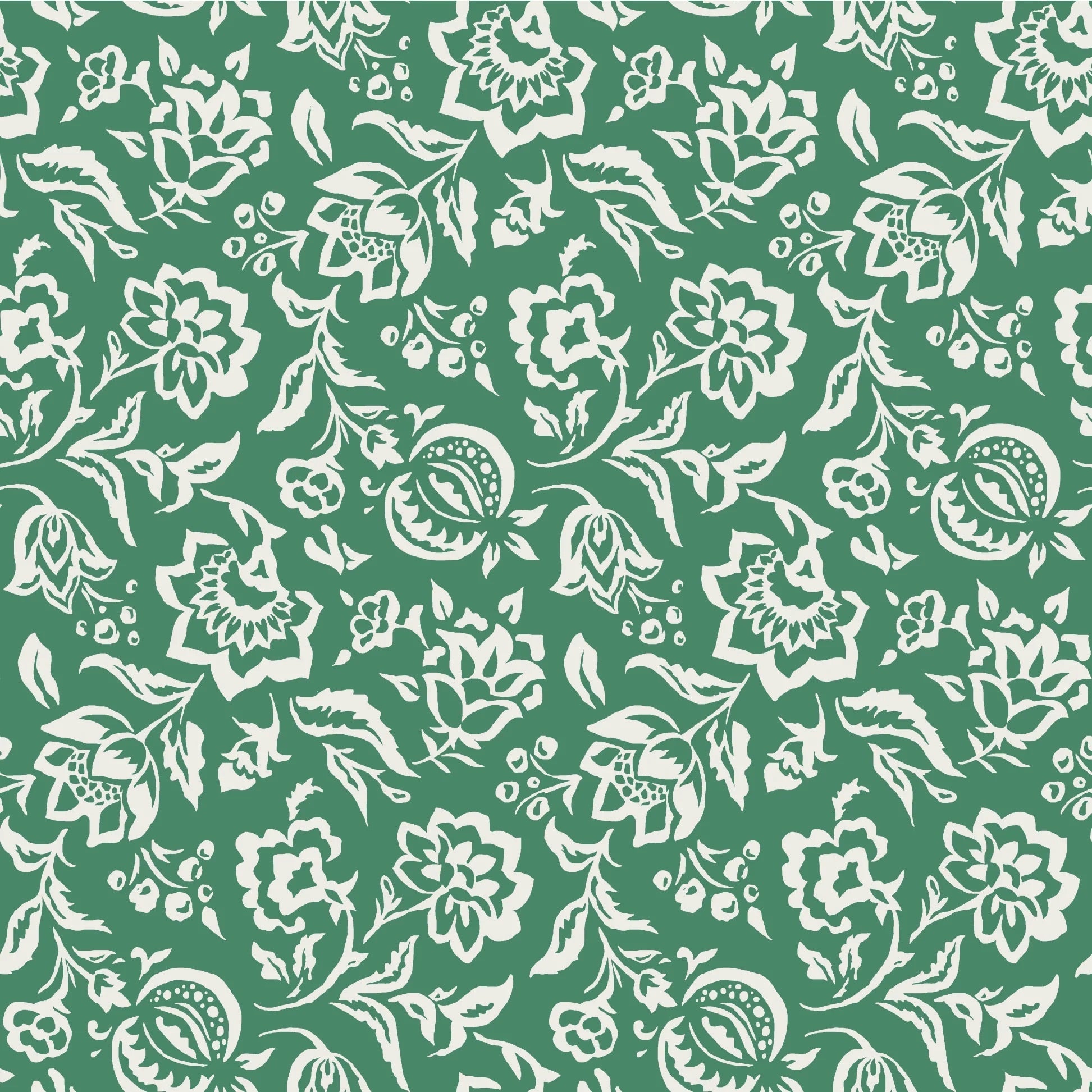 Hampton Court Unpasted Wallpaper - Forest Green