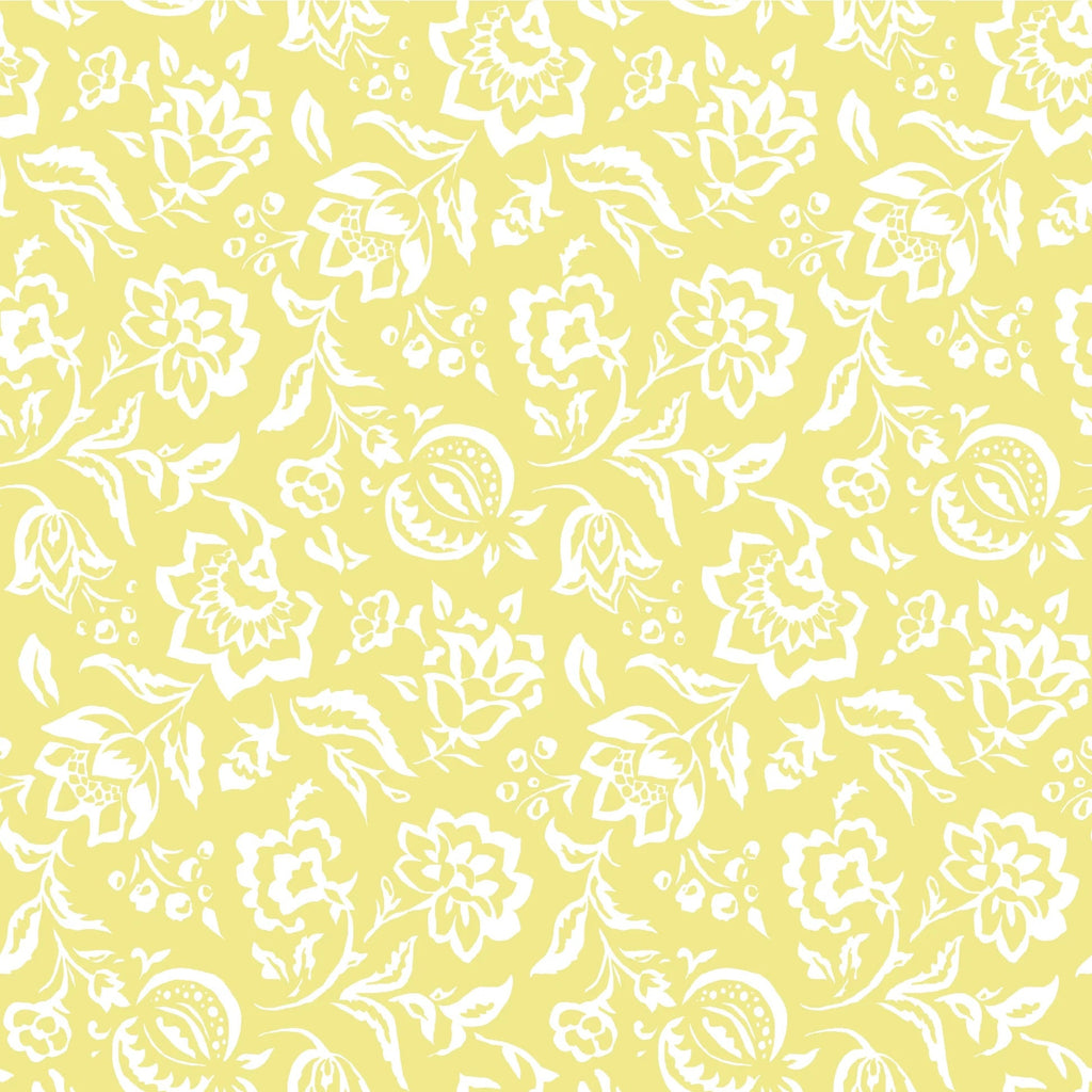 Hampton Court Unpasted Wallpaper - Lemon Grove Yellow