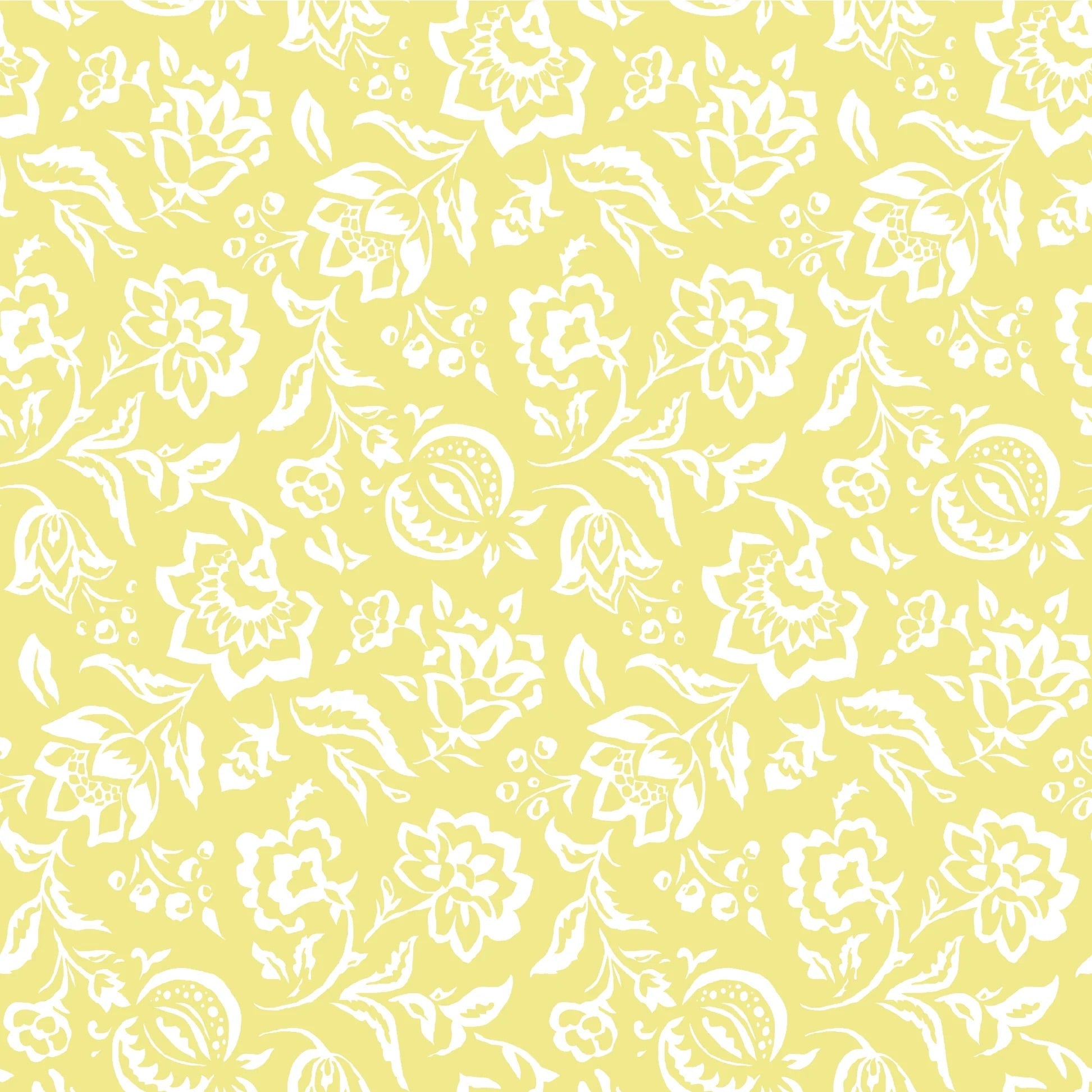 Hampton Court Unpasted Wallpaper - Lemon Grove Yellow