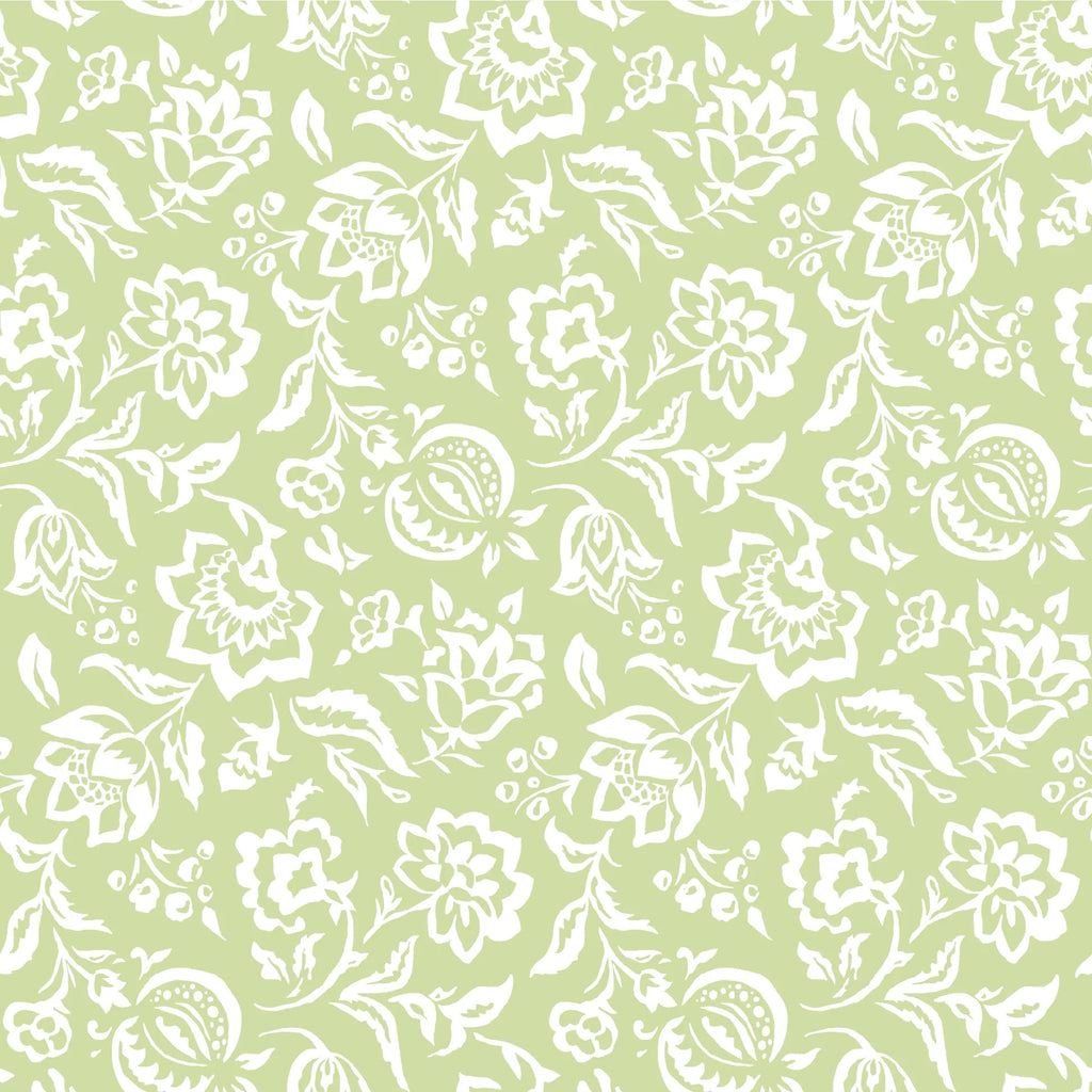 Hampton Court Unpasted Wallpaper - Meadow Green