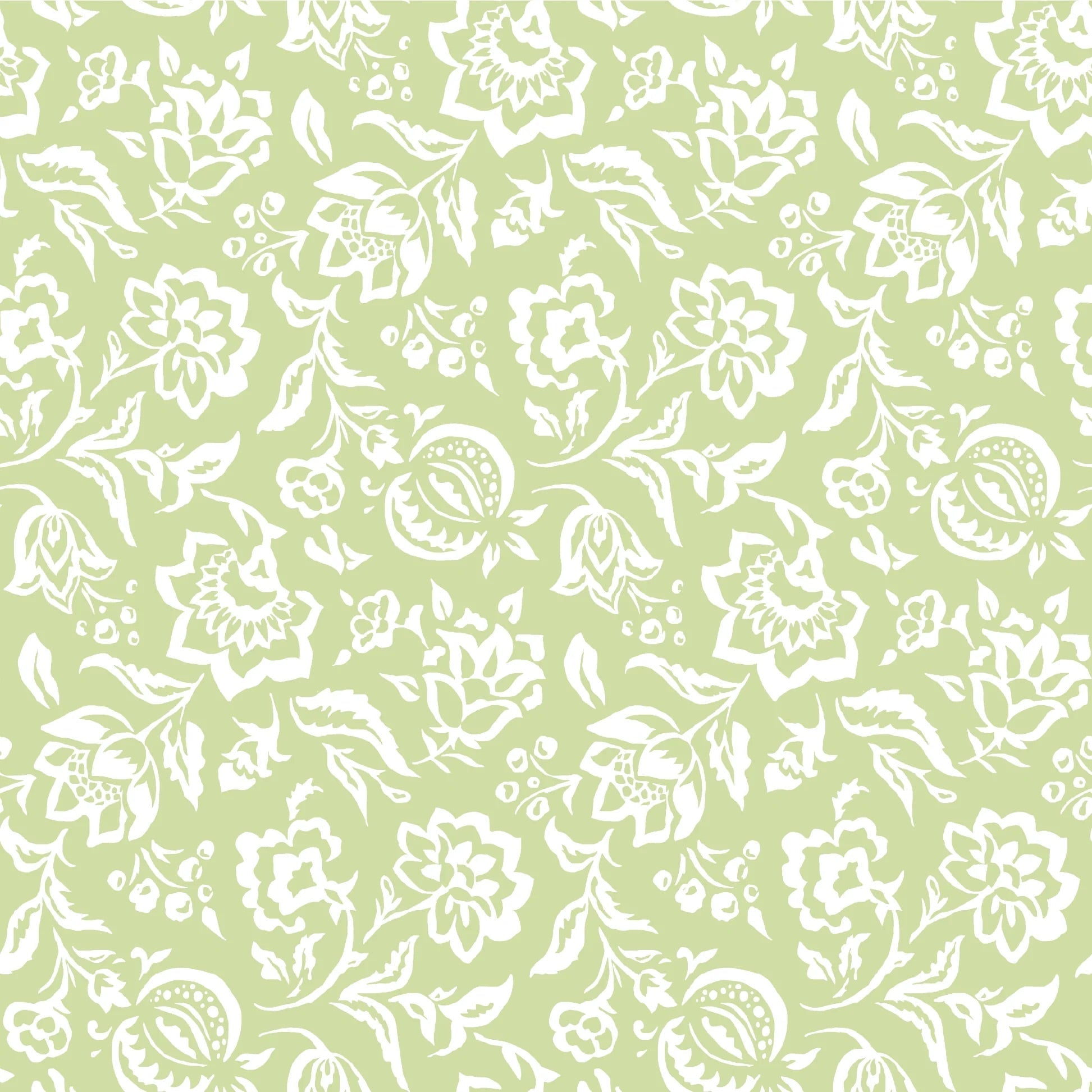 Hampton Court Unpasted Wallpaper - Meadow Green