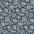 Hampton Court Unpasted Wallpaper - Navy Blue