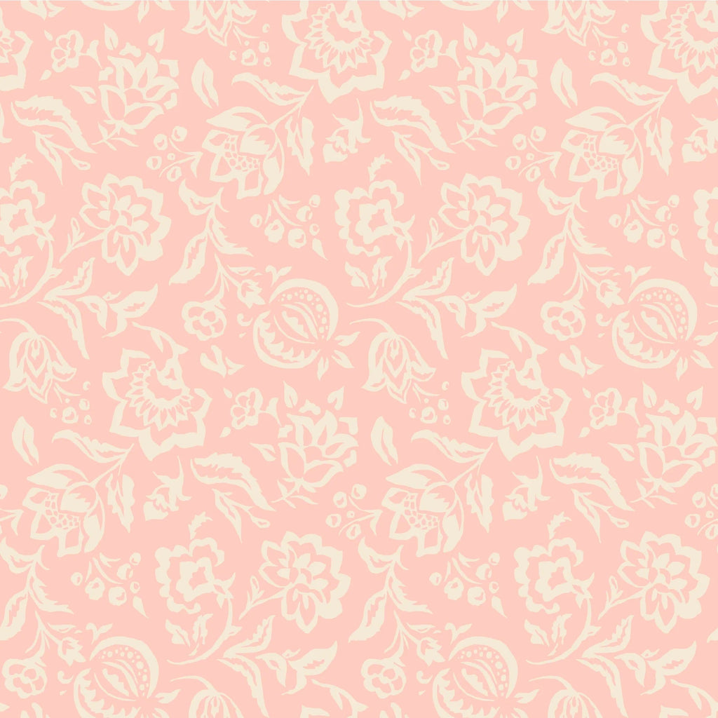 Hampton Court Unpasted Wallpaper - Shell Pink